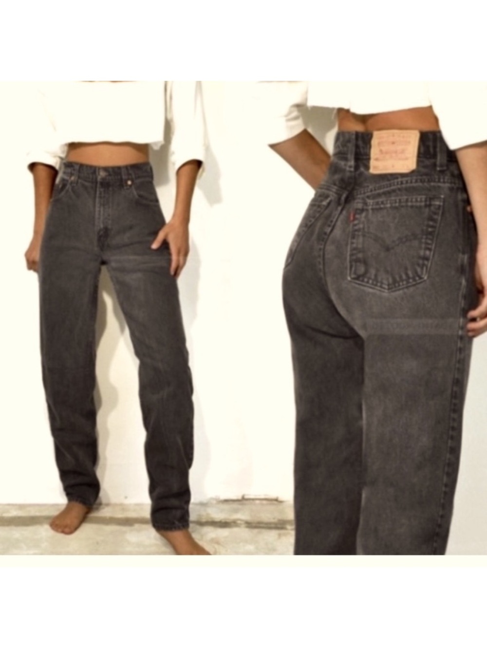 Levi’s vintage 505 straight leg black jeans 27x33